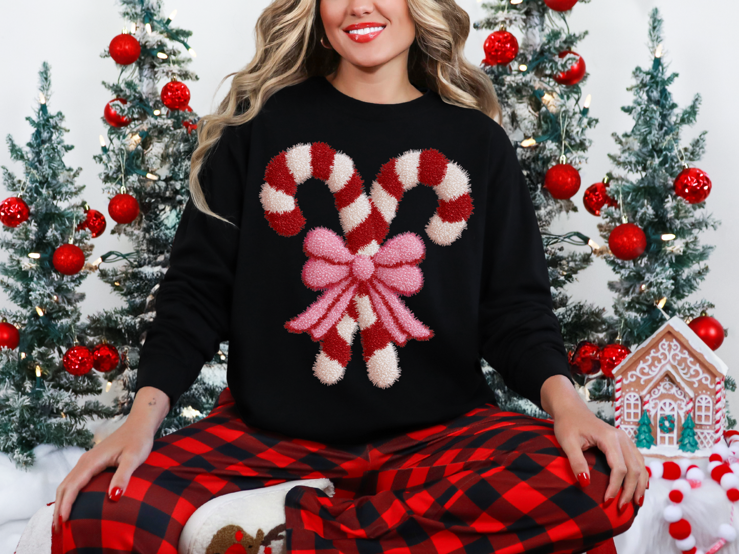 Knit Fuzzy Candy Canes