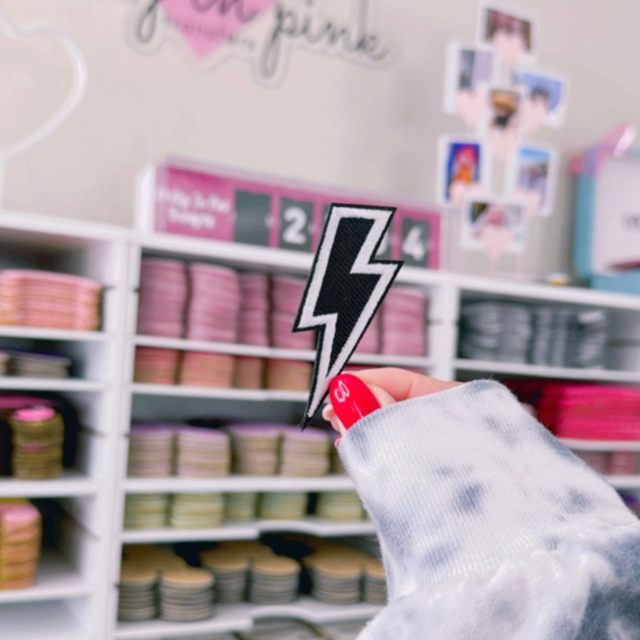 Black Lightning Bolt - Embroidered Patch