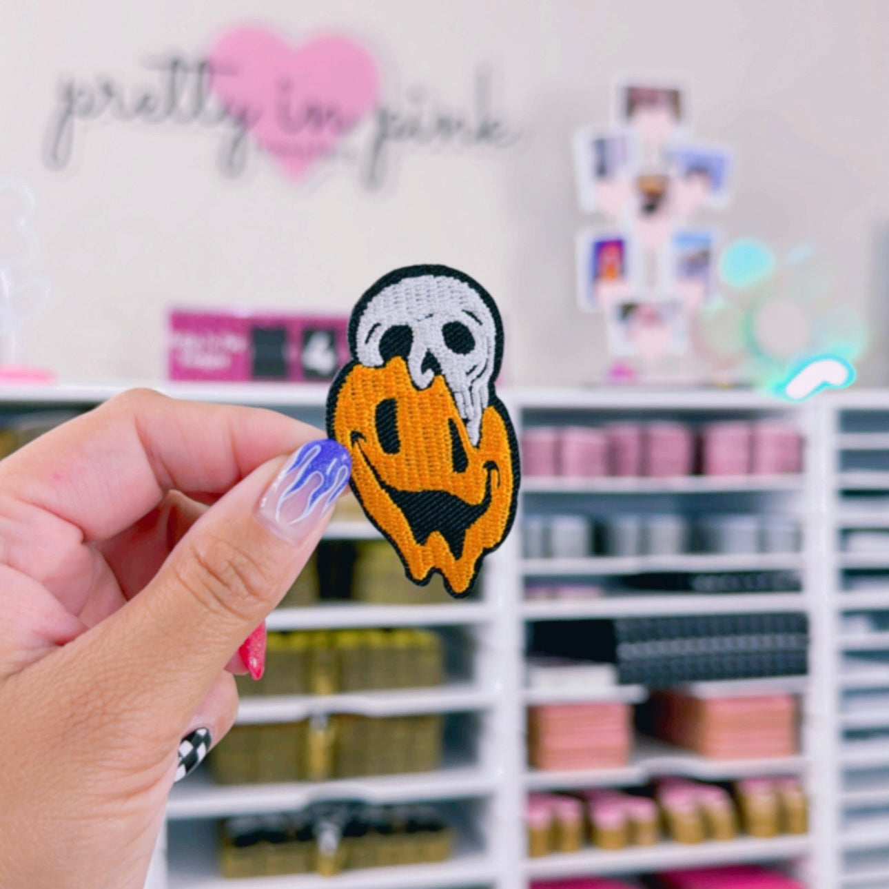 Melting Smiley Skull - Embroidered Patch