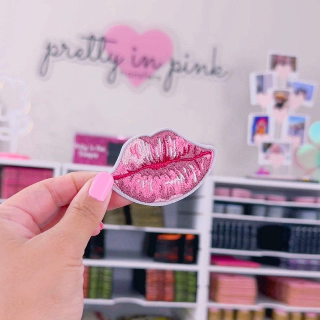 Pink Lips - Embroidered Patch