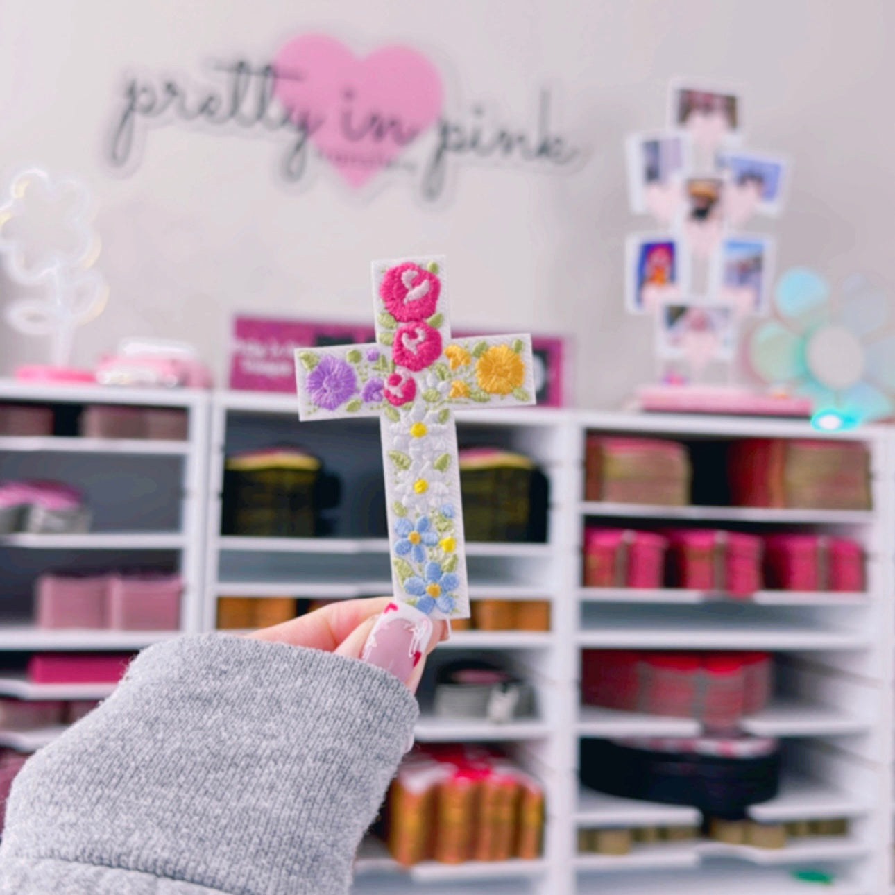 Floral Cross - Embroidered Patch