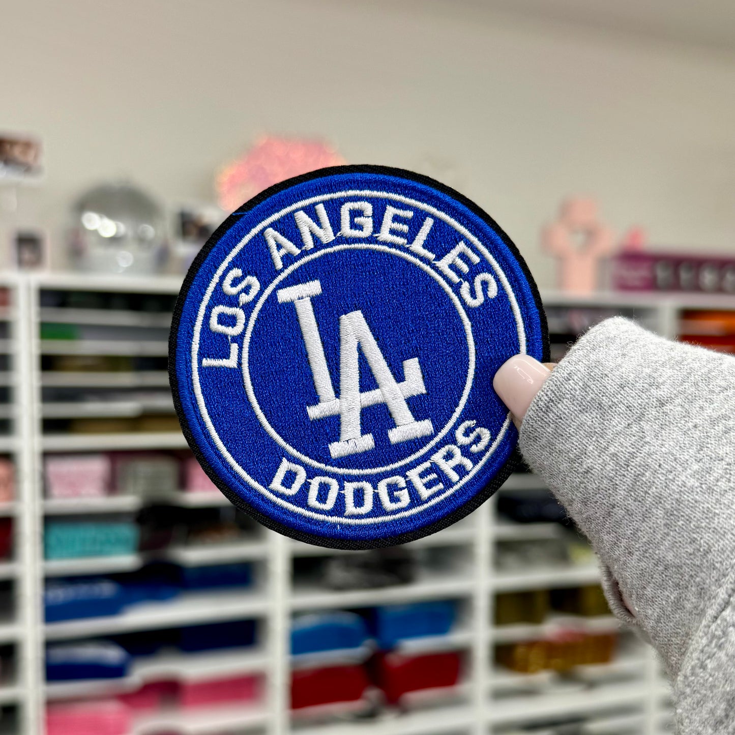 Blue & White LA Circle - Embroidered Patch