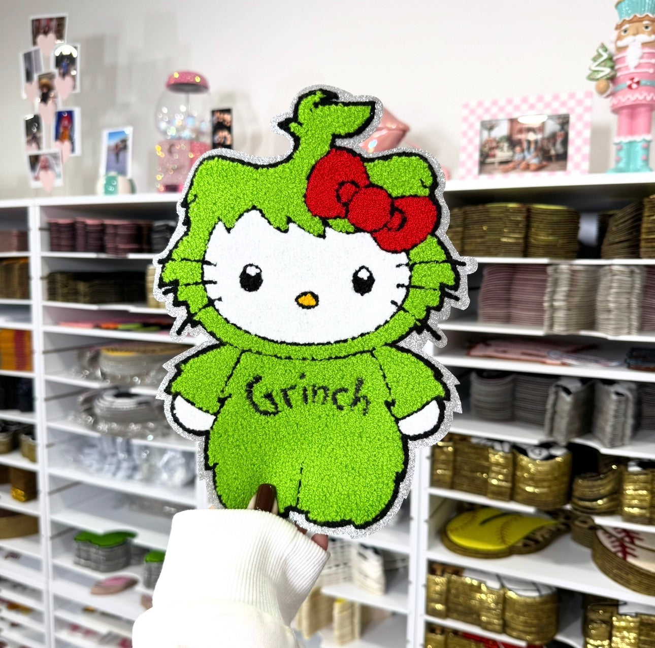 Green Kitty - Chenille Patch (PRE-ORDER ENTIRE ORDER EXPECTED TO SHIP 5-10 BUSINESS DAYS FROM ORDER DATE)