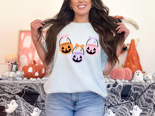 Girly Jack-o'-Lantern Trick or Treat Pail (Adult OR Toddler/Youth)