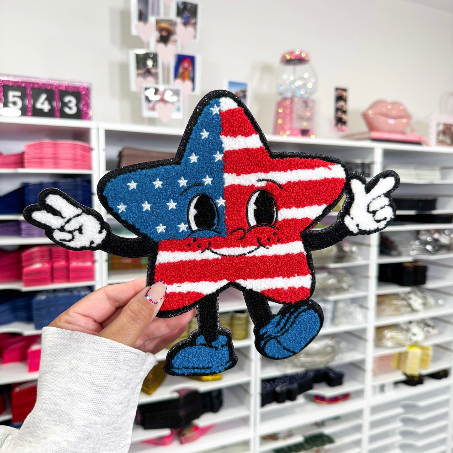 Cutie Patriotic Star - Chenille Patch