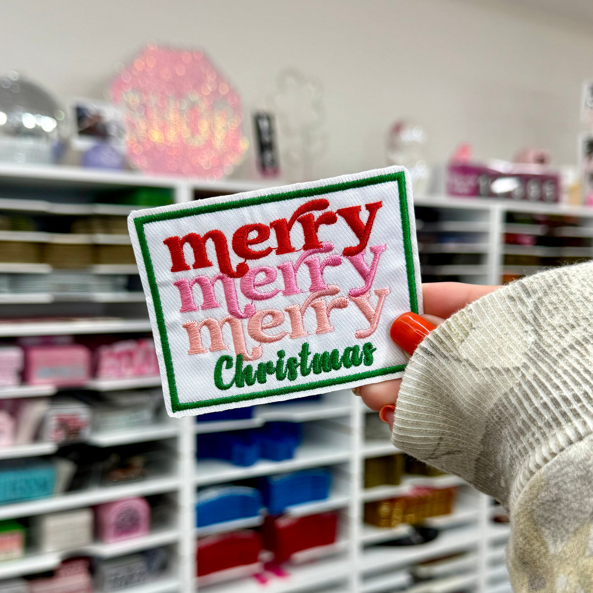 Merry Merry Merry Christmas - Embroidered Patch