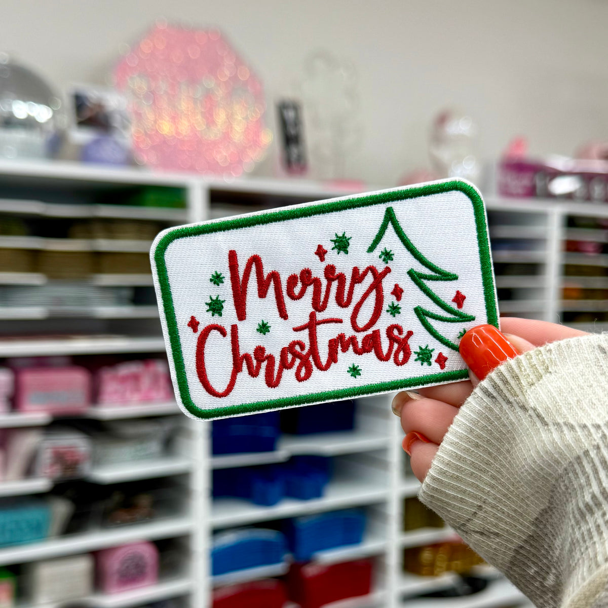 Merry Chirstmas Tree - Embroidered Patch