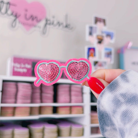 Heart Glasses - Sequin Patch