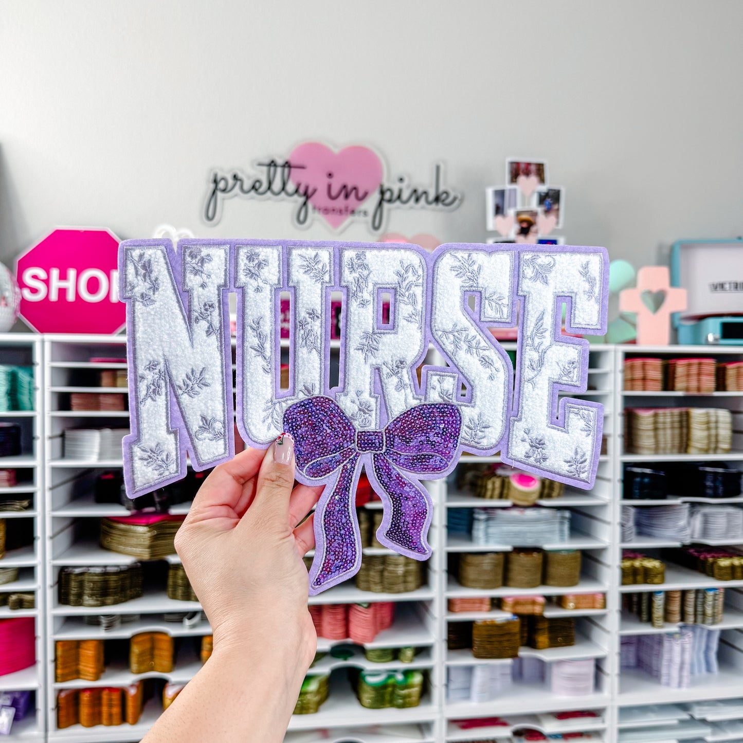 Nurse Bow - Sequin + Chenille Patch