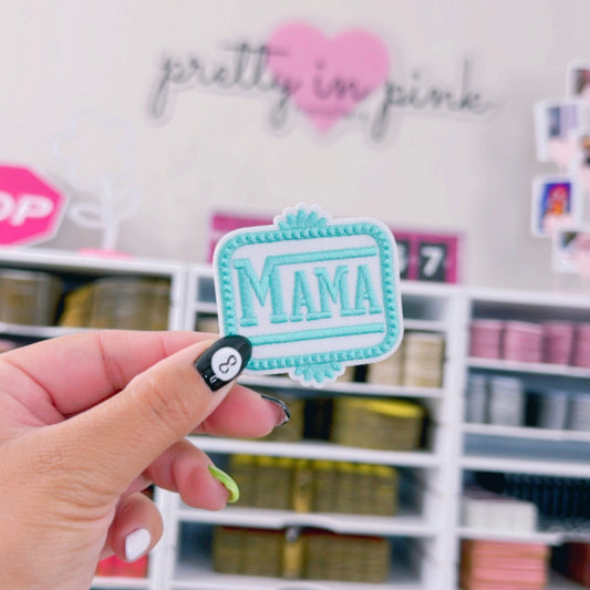 Turquoise & White Mama - Embroidered Patch