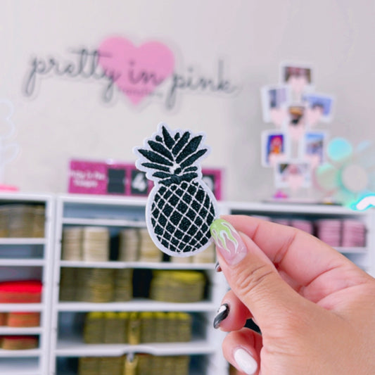 Black & White Pineapple - Embroidered Patch