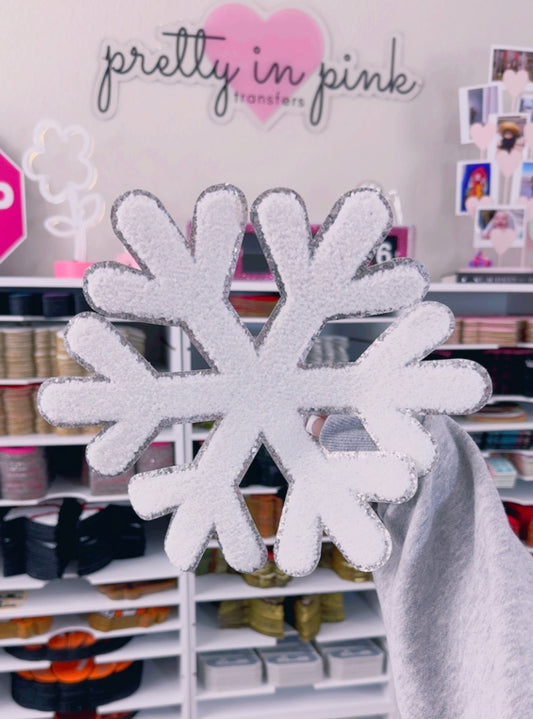 White Snowflake - Chenille Patch