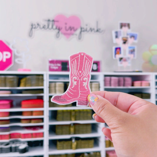 Pink Cowboy Boot - Embroidered Patch