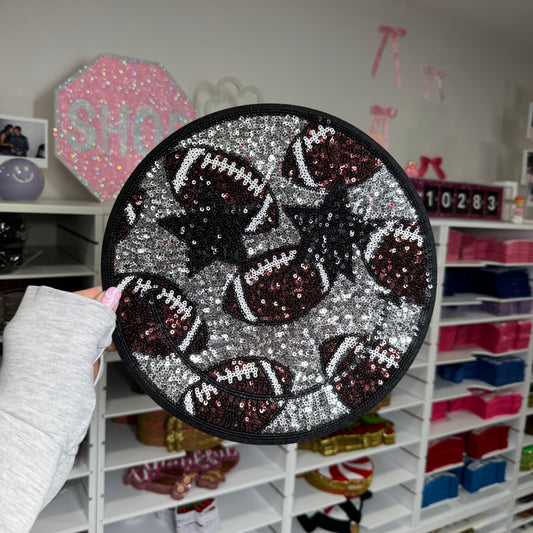 Football Smiley - Sequin Patch