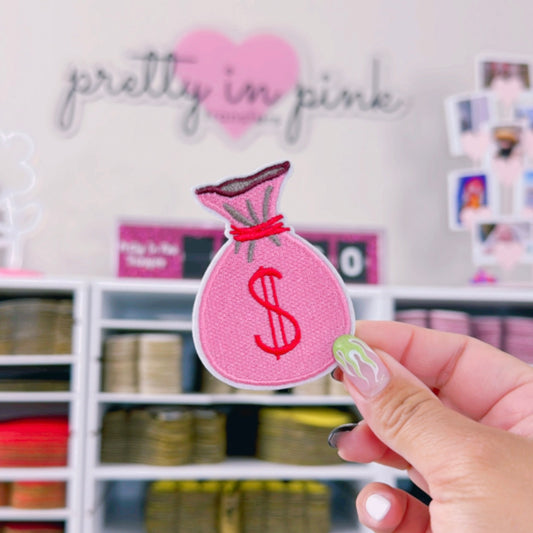 Pink Money Bag - Embroidered Patch