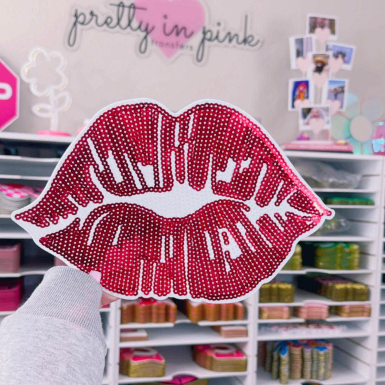 Red Lips - Sequin Patch