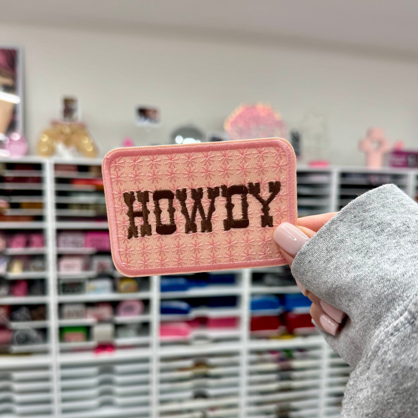 Light Pink Howdy - Embroidered Patch