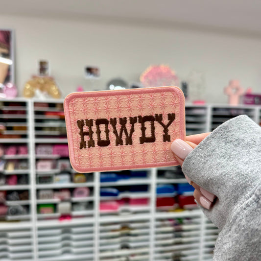 Light Pink Howdy - Embroidered Patch