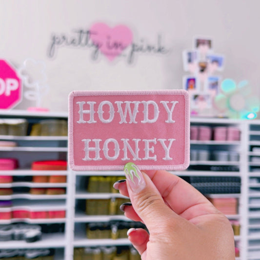 Pink Howdy Honey - Embroidered Patch