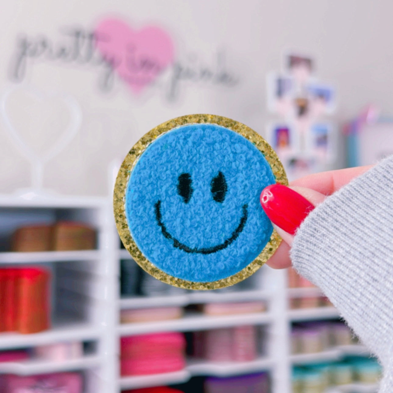 Smiley Face - Chenille Patch