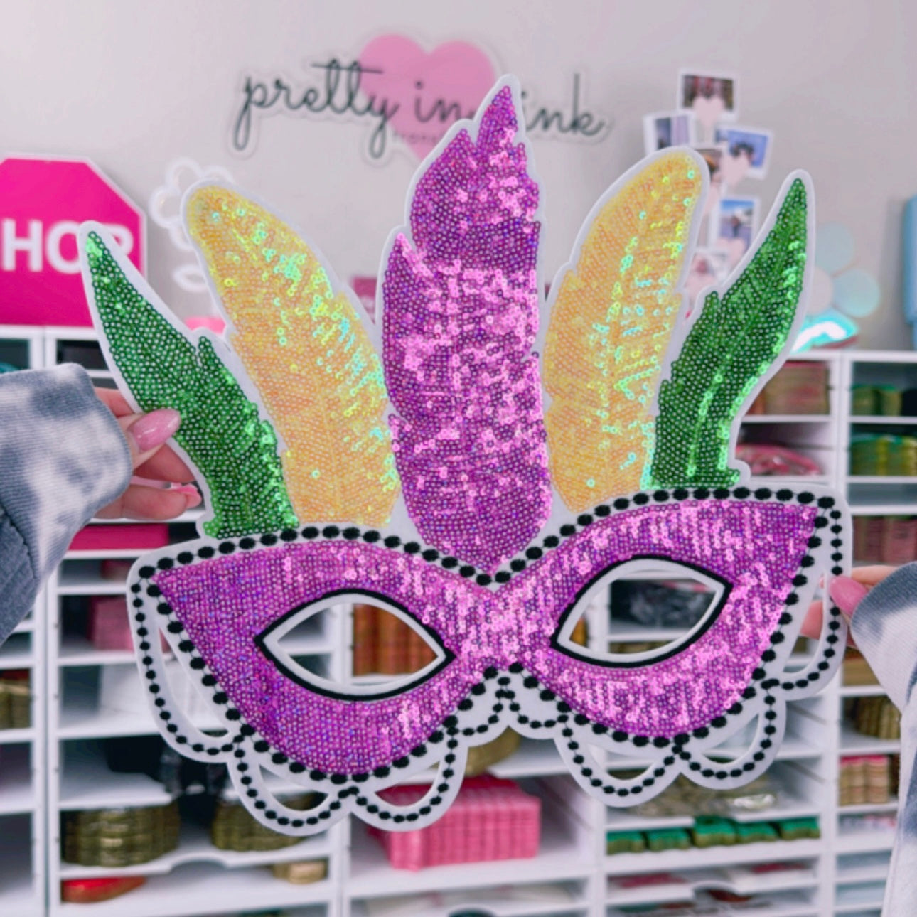 Mardi Gras Mask - Sequin Patch