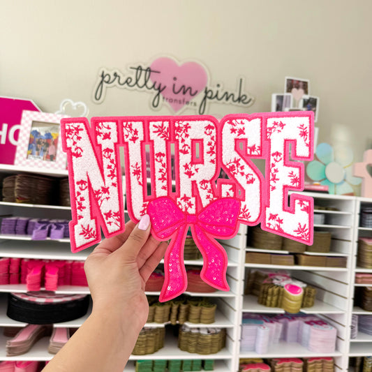 Nurse Bow - Sequin + Chenille Patch