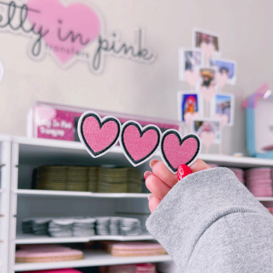 Pink Hearts - Embroidered Patch