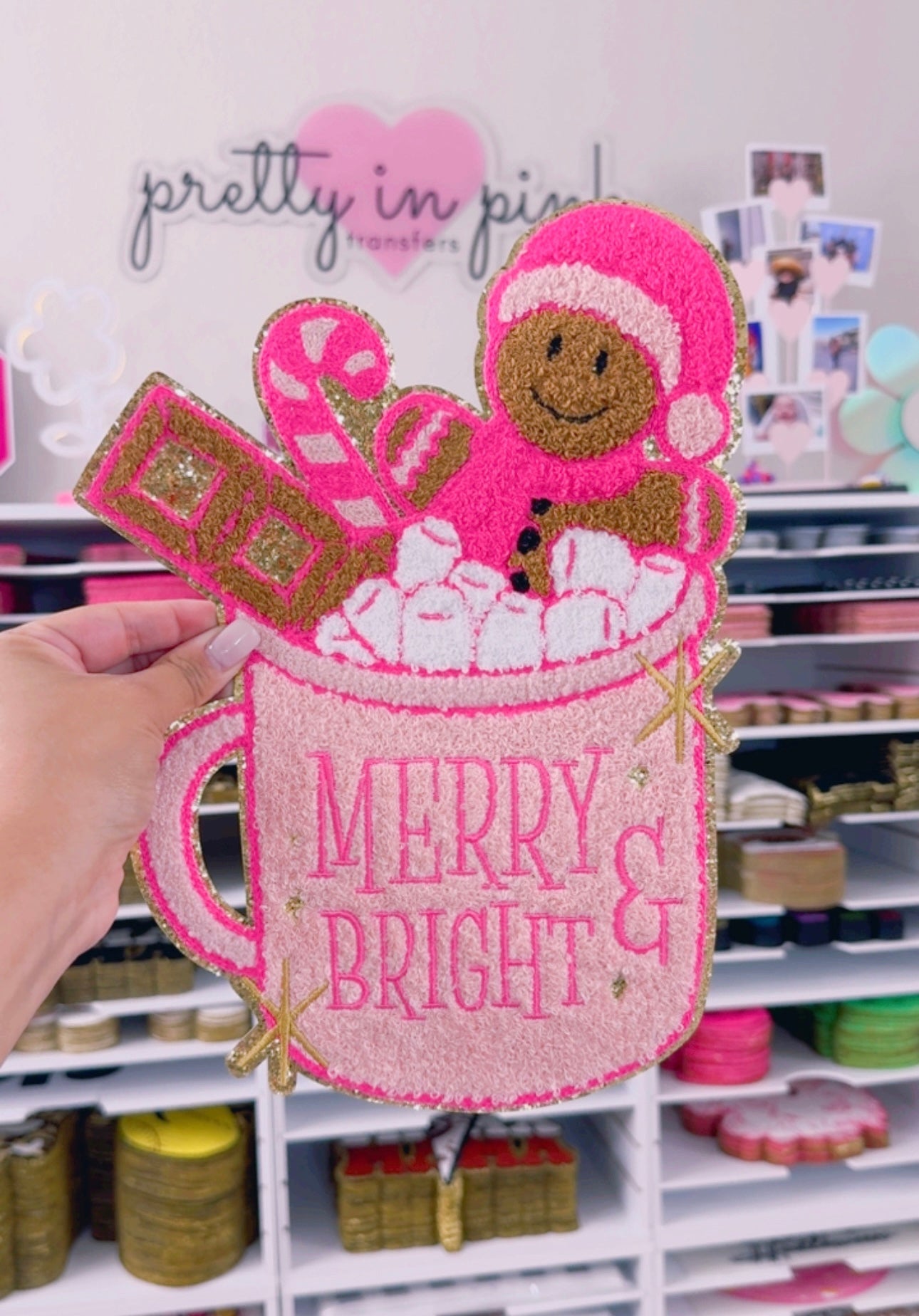 Merry & Bright Mug - Chenille Patch (PRE-ORDER ENTIRE ORDER WILL SHIP 14 BUSINESS DAYS FROM ORDER DATE)