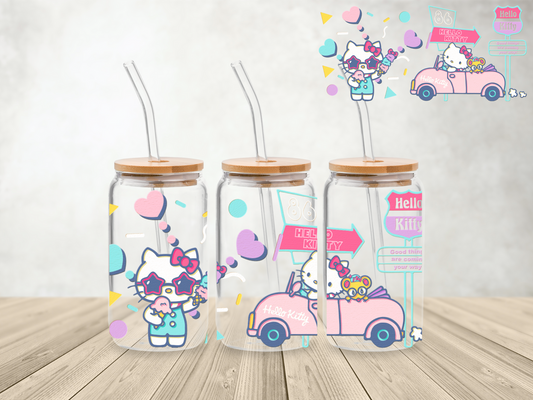 Kitty Car (16 oz. Libbey Cup Wrap Transfer)