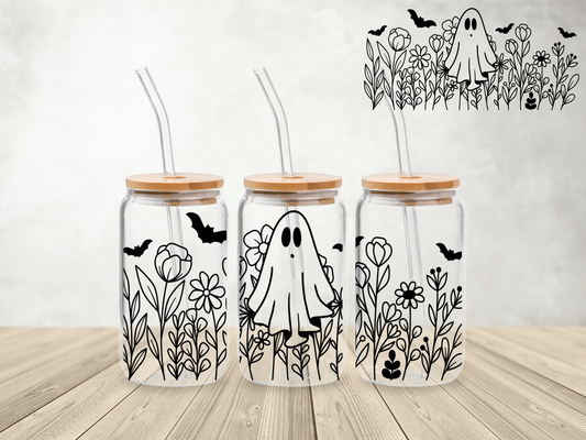 Floral Ghosts (16 oz. Libbey Cup Wrap Transfer)