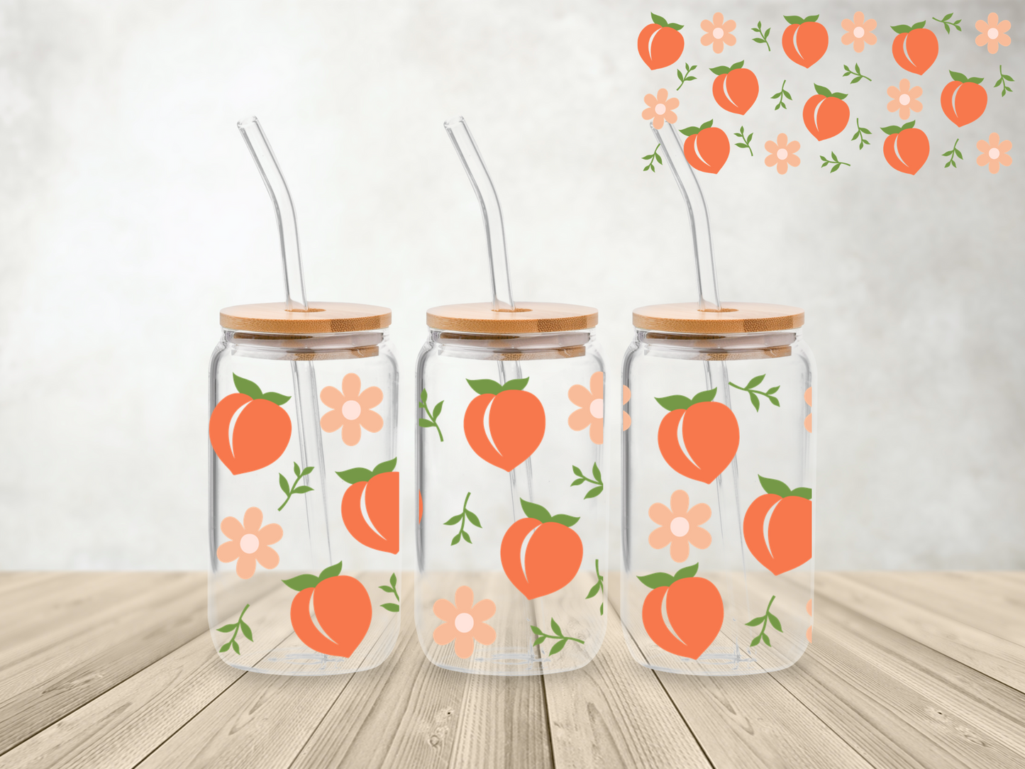 Peaches (16 oz. Libbey Cup Wrap Transfer)