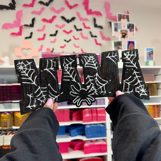 Spider Web Mama - Sequin Patch