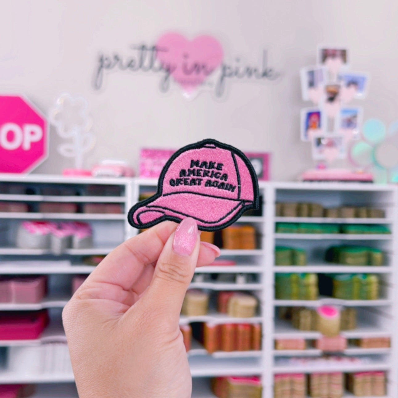 Make America Great Again Pink Hat - Embroidered Patch