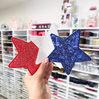 Red, White & Blue Stars - Sequin Patches (Set of 3)