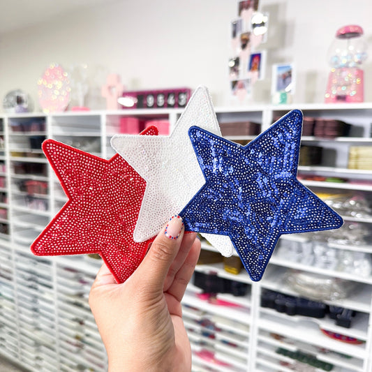 Red, White & Blue Stars - Sequin Patches (Set of 3)