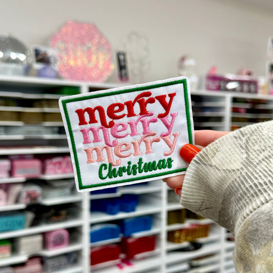 Merry Merry Merry Christmas - Embroidered Patch