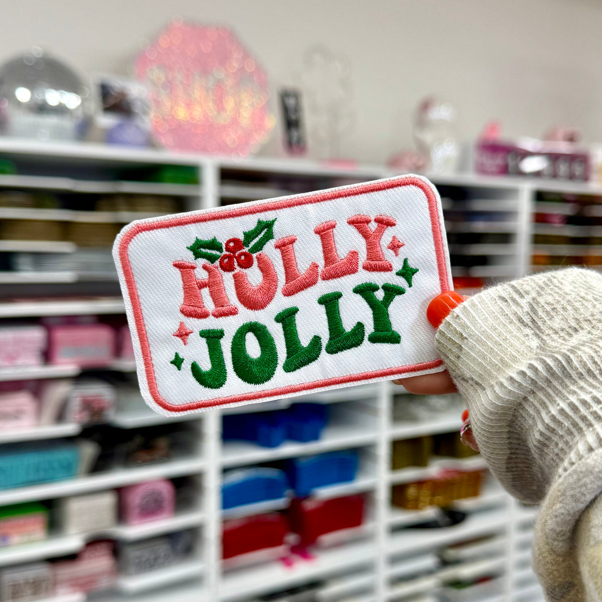 Holly Jolly - Embroidered Patch