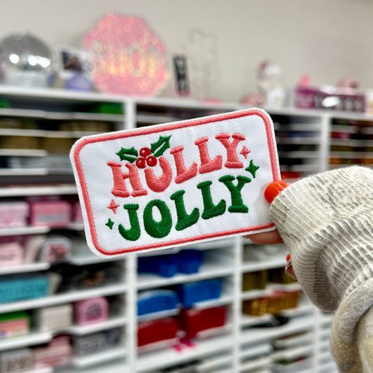 Holly Jolly - Embroidered Patch