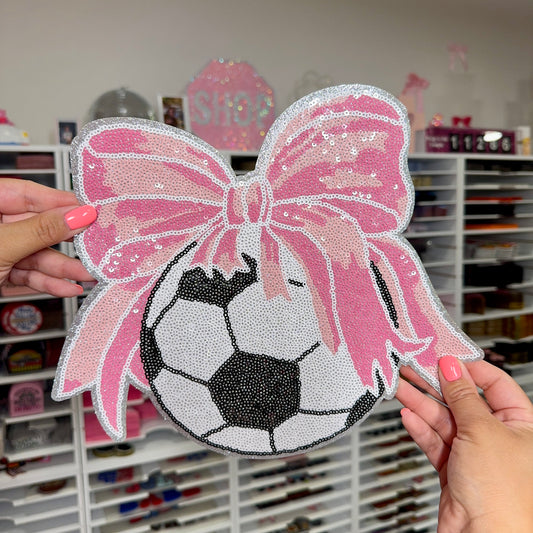 Soccer Bow - Sequin Patch