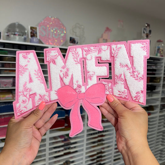 Amen Bow - Chenille + Sequin Patch
