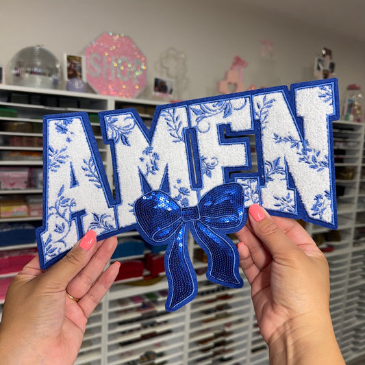Amen Bow - Chenille + Sequin Patch