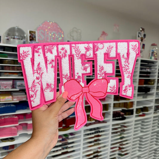 Wifey Bow - Chenille + Sequin Patch