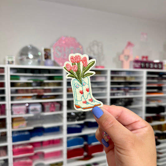 Tulip Boots - Embroidered Patch