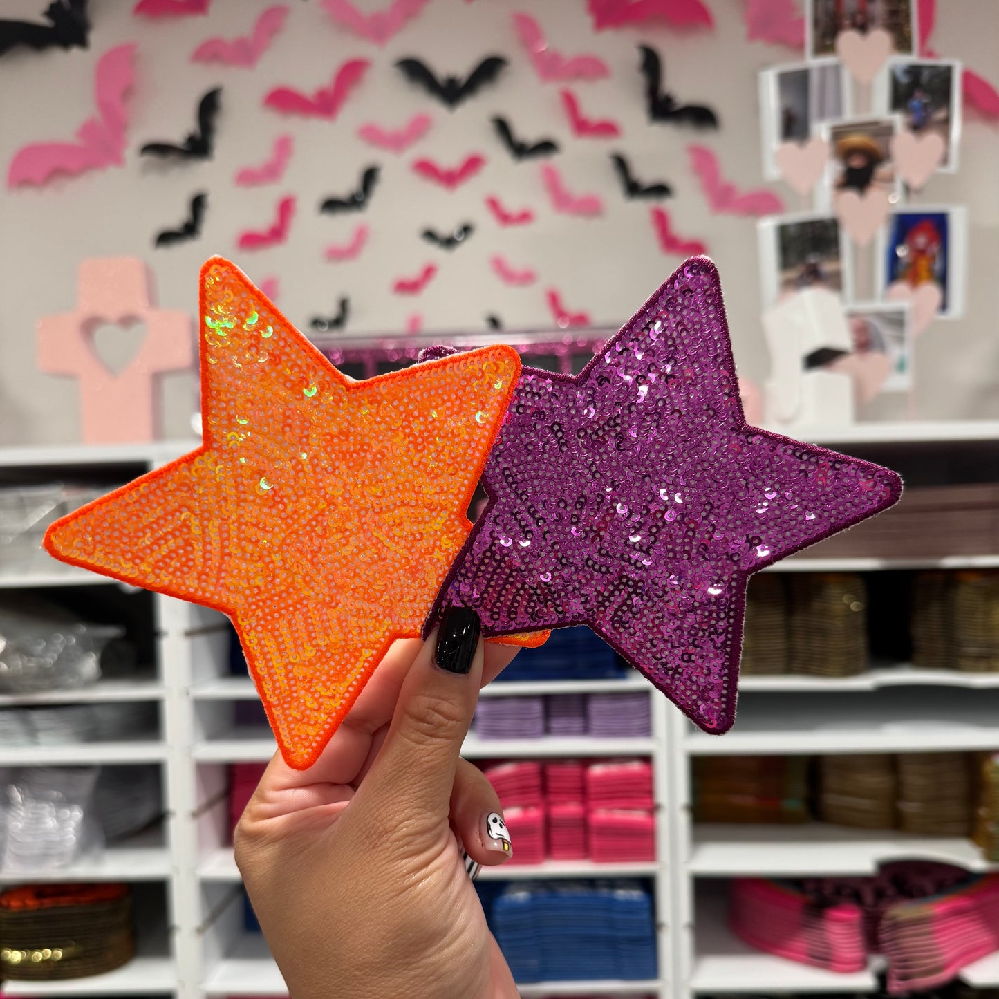 Halloween Stars - Sequin Patches (Set of 4)