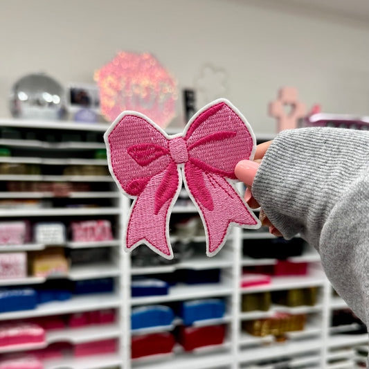 Pink Bow - Embroidered Patch