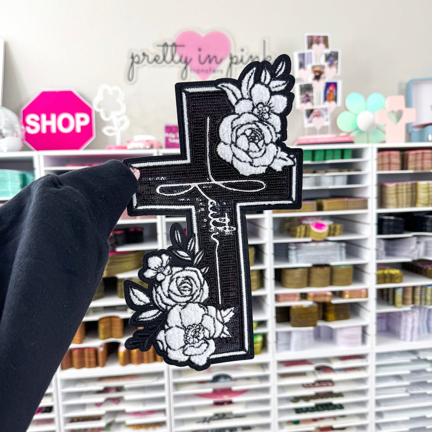 Faith Cross - Sequin Patch