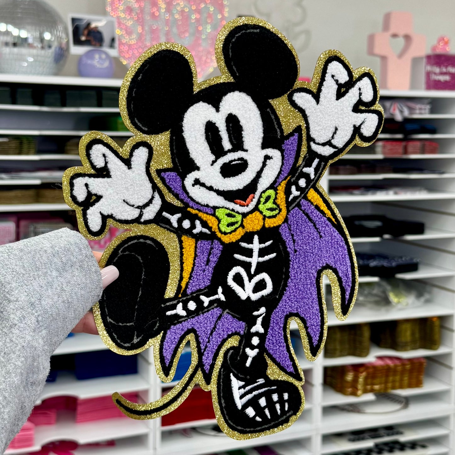Skeleton Mouse - Chenille Patch