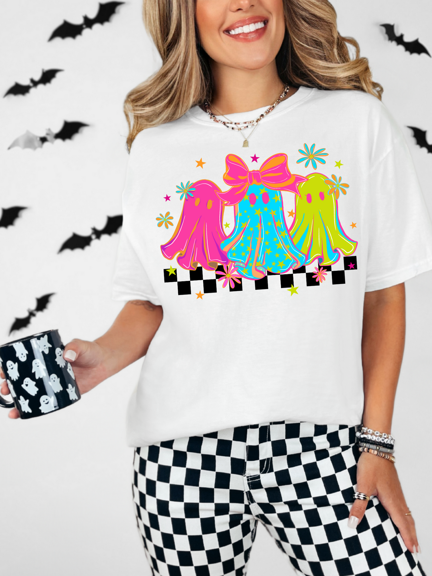 Neon & Checkered Girly Ghosts