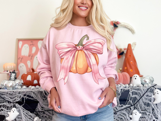 Pumpkin & Pink Bow